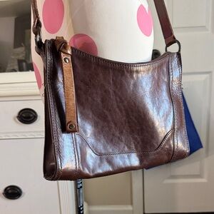 Frye Melissa Rich Brown Leather Crossbody Bag